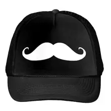 Бейсбольная кепка с принтом усов, Кепка водителя грузовика для женщин и мужчин, унисекс, с сеткой, регулируемый размер, Прямая поставка, черная, белая, M-26