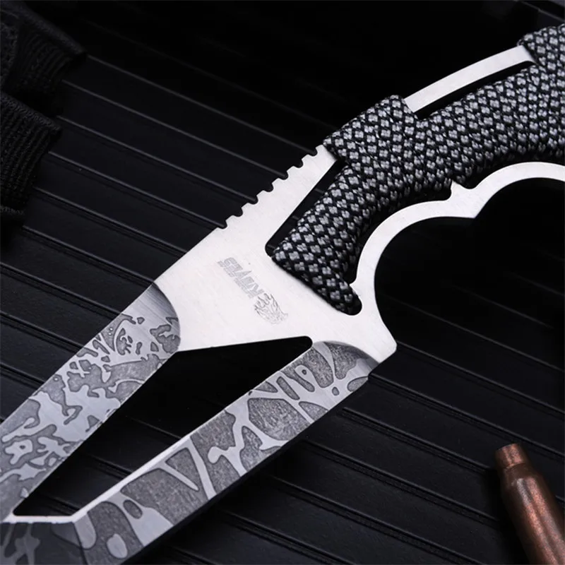 Outdoor self-defense wild small straight knife knife sharp knife wilderness survival than zero 10 folding fruit knife tools