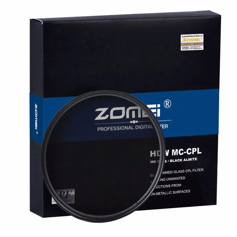 Zomei52/55/58/62/67/72/77/82 Ultra Slim HD MC CPL Циркулярный поляризационный фильтр для цифровой зеркальной камеры Canon Nikon sony Pentax линза для объектива однообъективной цифровой зеркальной фотокамеры DSLR