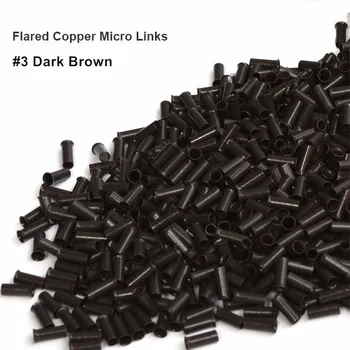 

1000 pieces 3.1*2.7*4.0MM flare Euro Lock copper tubes Micro Rings links beads for stick I tip hair extensions