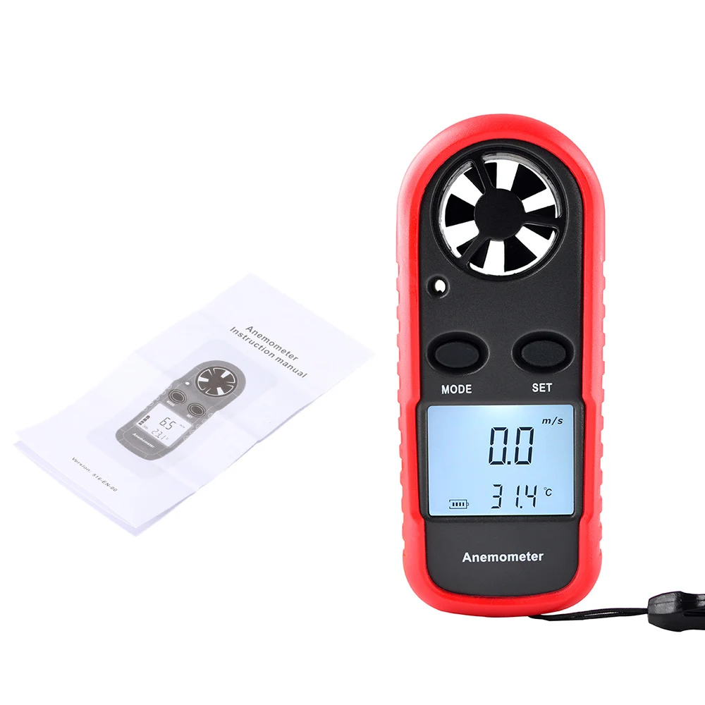 

LCD Mini Anemometer Multifunctional rpm tachometer Wind Speed Air Velocity Temperature meter Measurement Beaufort Scale Display
