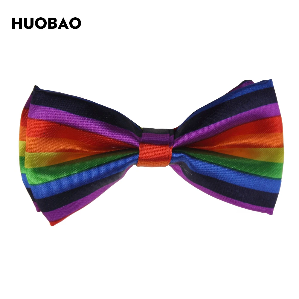 HUOBAO новые модные красочные радужные полосатые подтяжки и лук наборы галстуков для детей мальчиков
