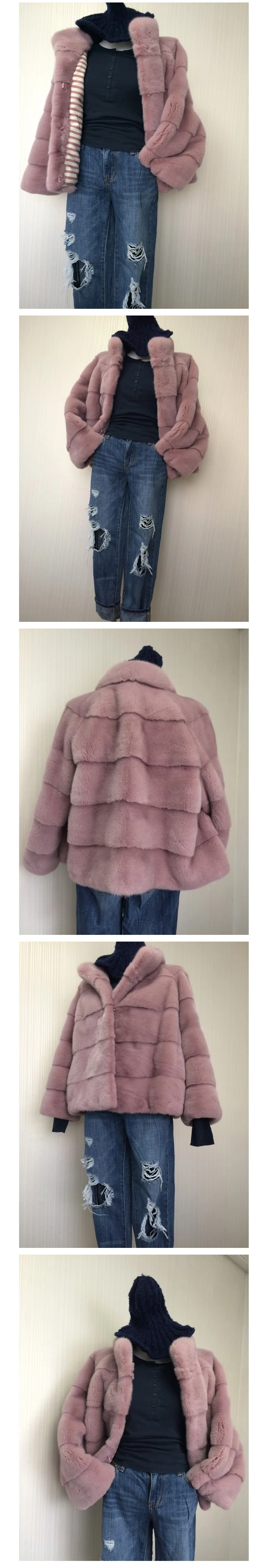 Best Arlenesain custom real mink fur beautiful women coat  154 7