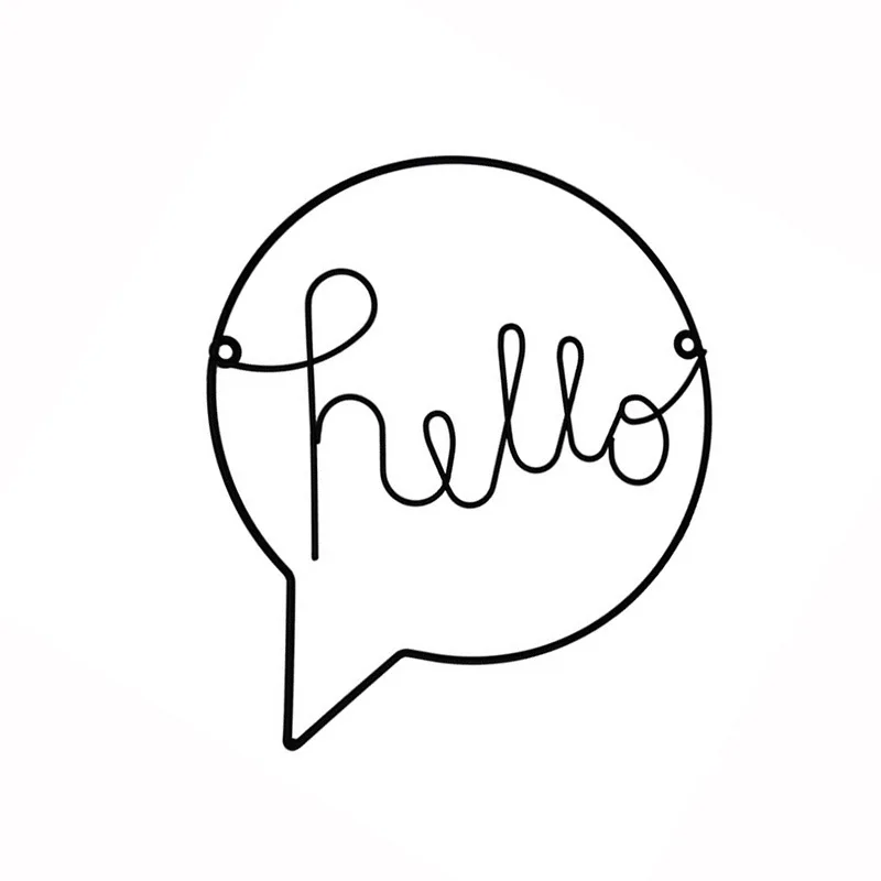 Домашний декор железные настенные Висячие буквы Hello дисплей разноцветный