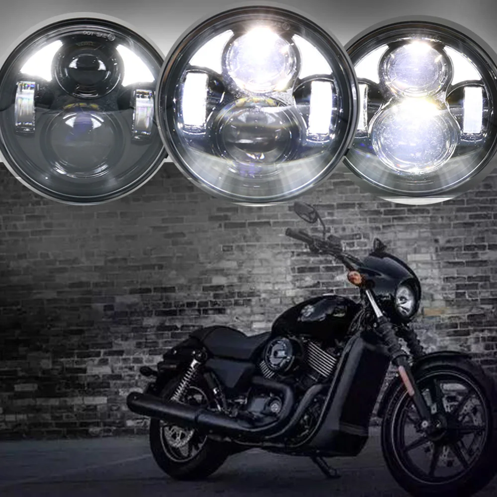 

DOT EMARK Headlight For Harley 5 3/4" 5.75" moto Projector LED Headlamp DRL For Motorcycles Harley 48 Sportster Dyna Black