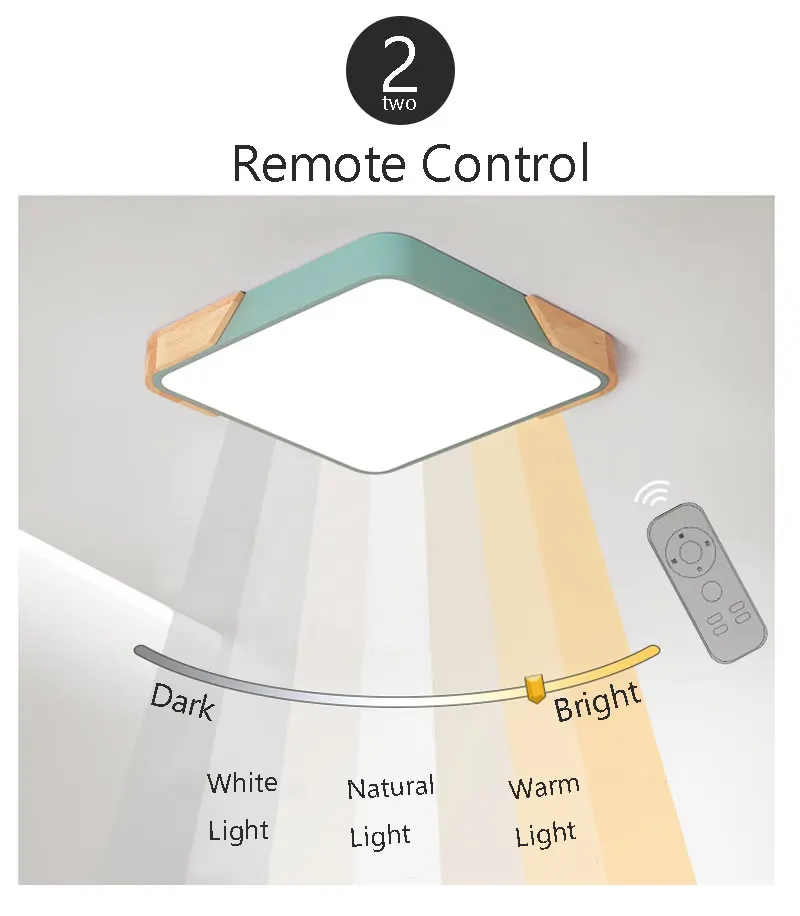 Комнатный светодиодный потолочный светильник с пультом дистанционного управления современный дом деко скандинавский деревянный потолочный светильник квадратное Домашнее освещение гостиная
