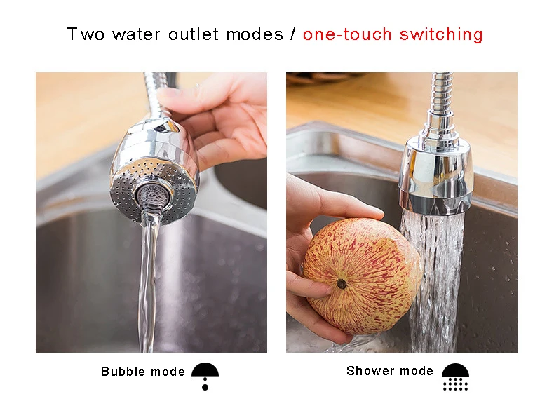 Защита от брызг на кране воды дома Кухня Раковина длинный вращающийся водосберегающий душ пузырьковый удлинитель фильтр рот
