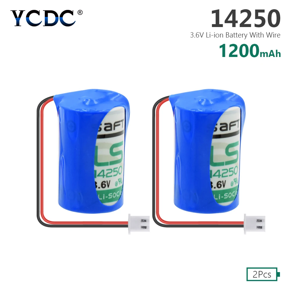 2 шт 3,6 V LS-14250 1/2 AA 14250 1200mAh Li-SOCl2 батареи для замены+ разъем для компьютеров Mac Tadiran TL-5902 TL-2150