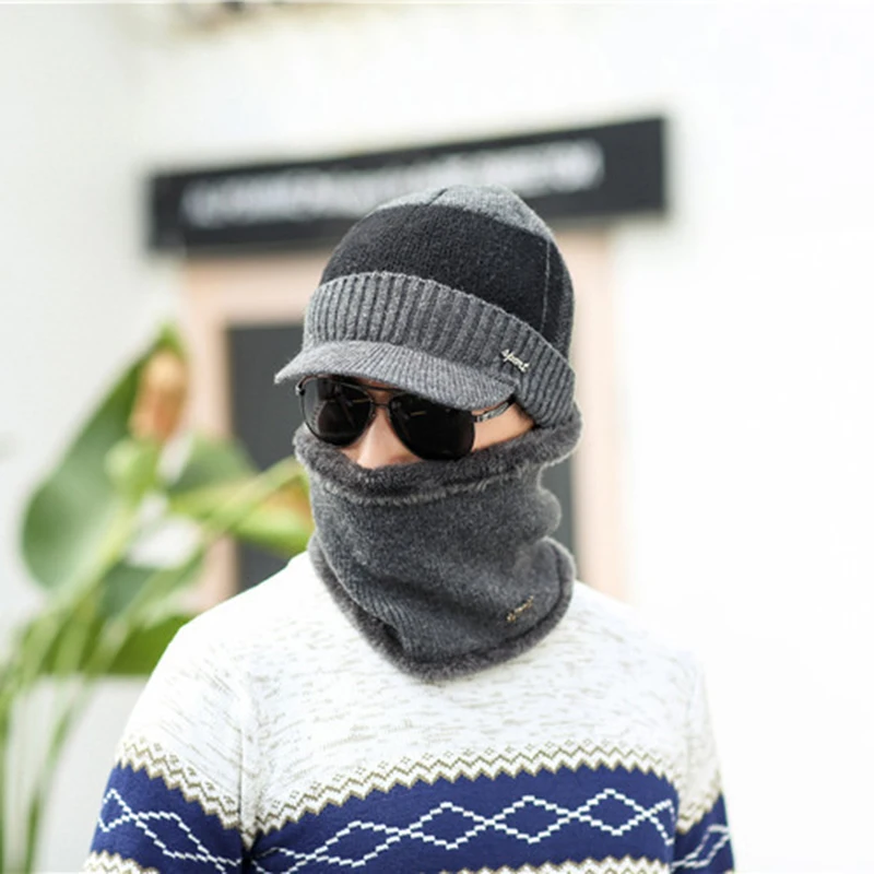 ROMAD 2 шт. зимний теплый шарф и шапка, комплект для Для мужчин модные мягкие Повседневное Кепка в стиле унисекс наборы шарфов подарок на открытом воздухе R4 - Цвет: 11(hat and Scarf)