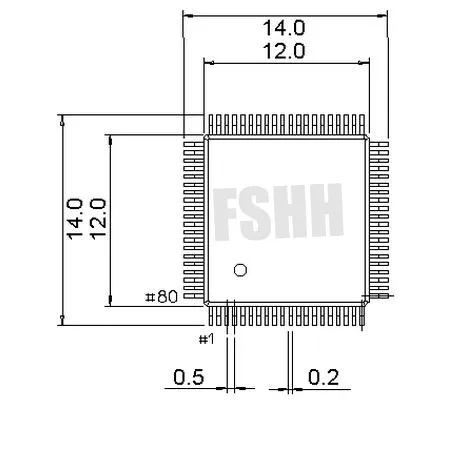 Открытый верх shrinked qfp80 отдельные IC Тесты разъем LQFP80 TQFP80 шаг = 0.5 мм Размеры = 12x12mm14x14mm