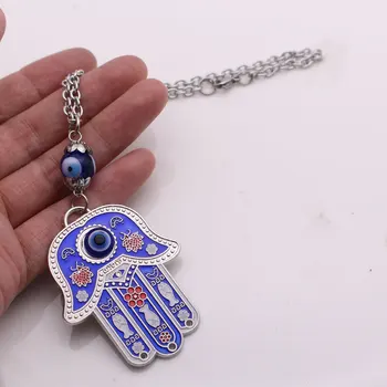 

Hamsa Hand Of Fatima turkish evil eye Car Rear View Mirror crystal Car Pendant Hanging Car Styling Accessories