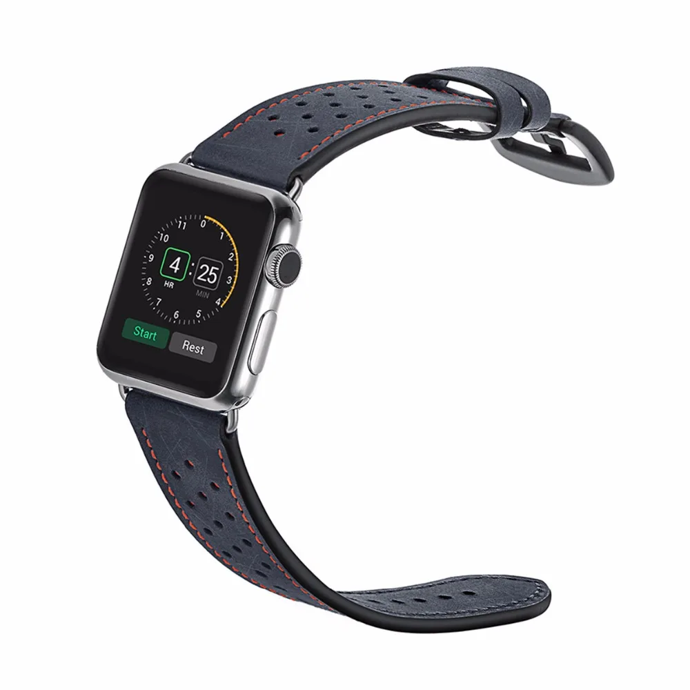 Хохлатый кожаный ремешок для apple watch Band 4 42 мм/38 мм 3 iwatch band 44 мм/40 мм correa apple watch 4 band наручный браслет ремень 2 1