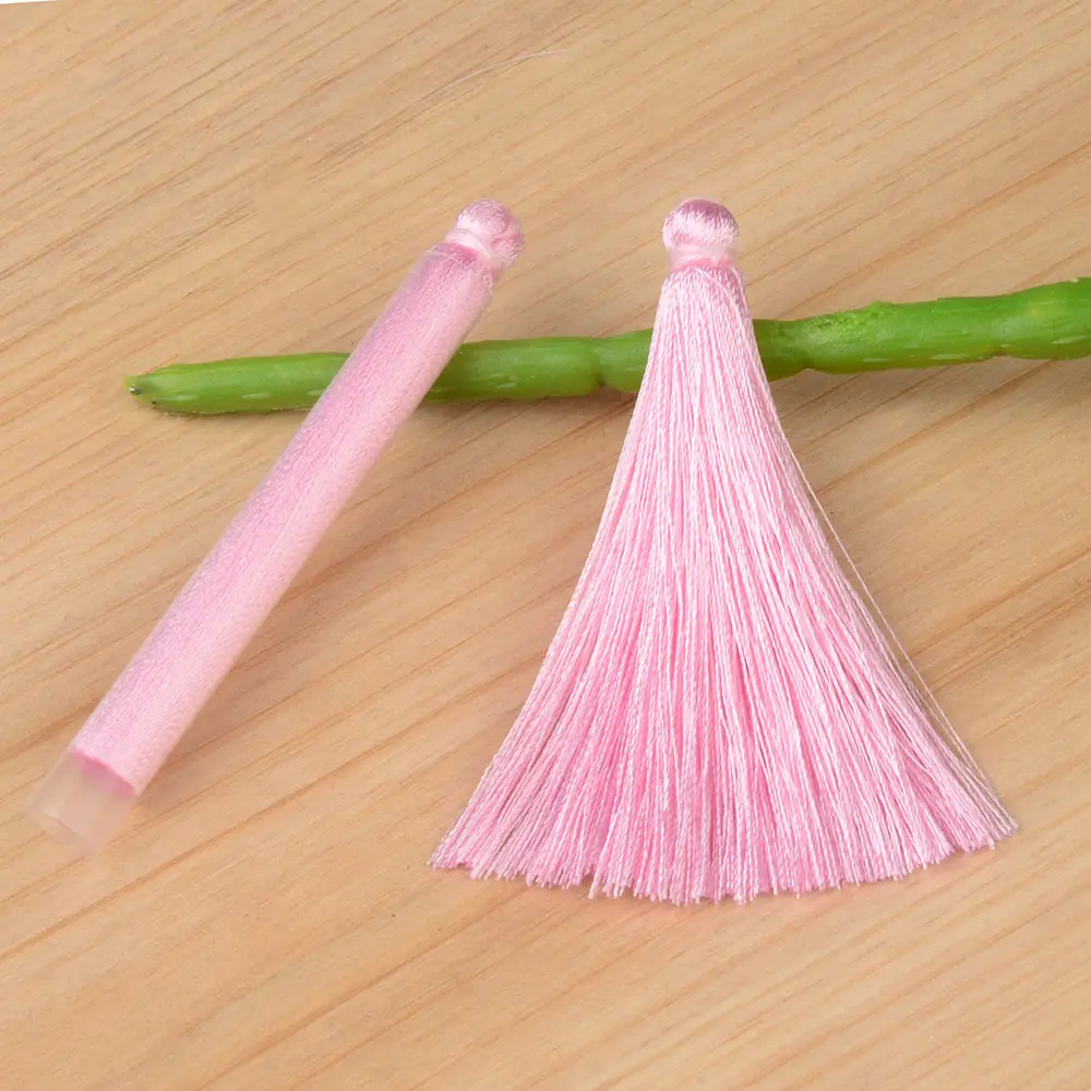 Chanfar красочные 6,5 см шелковые кисточки серьги аксессуары для DIY ювелирных изделий черный белый розовый зеленый цвета кисточкой ювелирные изделия - Цвет: Pink