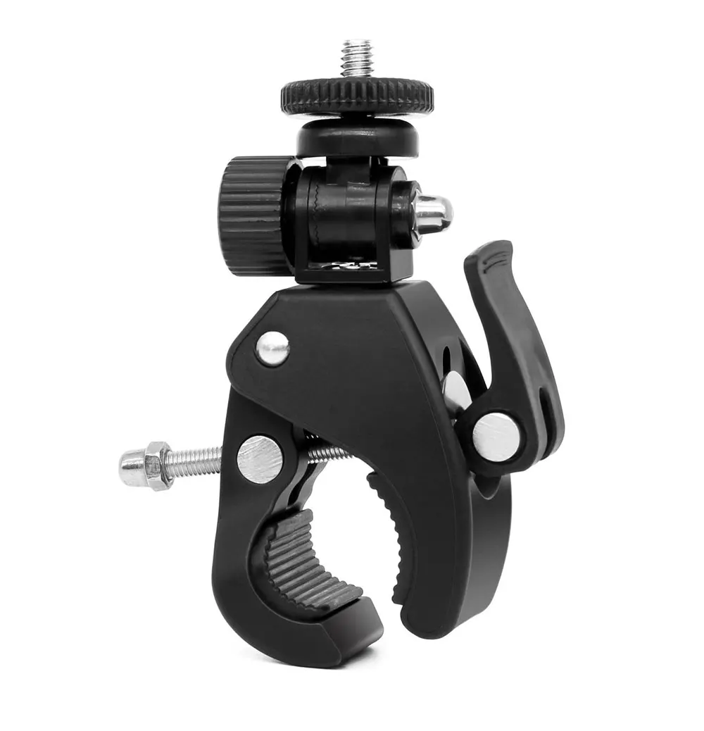 Motorcycle Bike Bicycle Handlebar Clamp With Camera Tripod Adapter for Go Pro Hero 6 5 4 3 SJCAM SJ4000 Yi 4K GoPro Accessories (1)