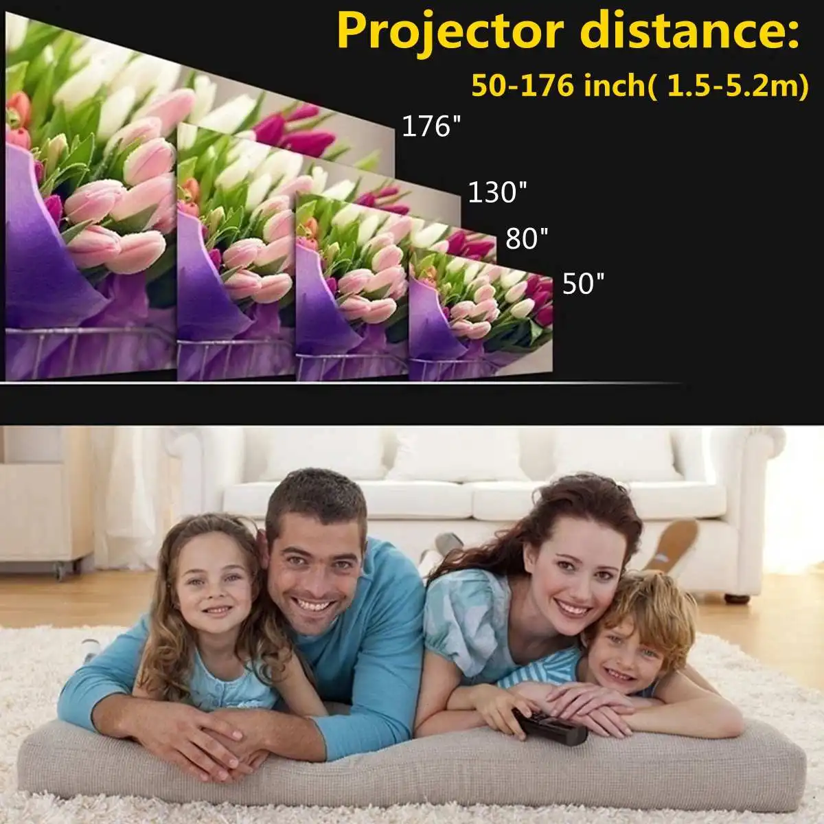 Portable Projector Home Theater Cinema Multimedia AV VGA USB with Remote Control 7000Lumens 1080P Full HD LED Portable Projector Home Theater Cinema Multimedia AV VGA USB with Remote Control 7000Lumens 1080P Full HD LED
