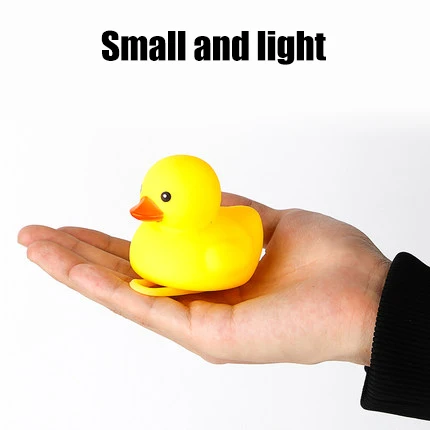 Best TOSUOD Bicycle light Small yellow duck with helmet road bike motorcycle bell child riding horn light broken wind duck 2