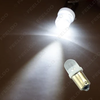 

FEELDO 5Pcs White BA9S W5W 1895 Convex 1LED Car LED Indicator Light Interior Bulb Lamps DC12V #AM-1597