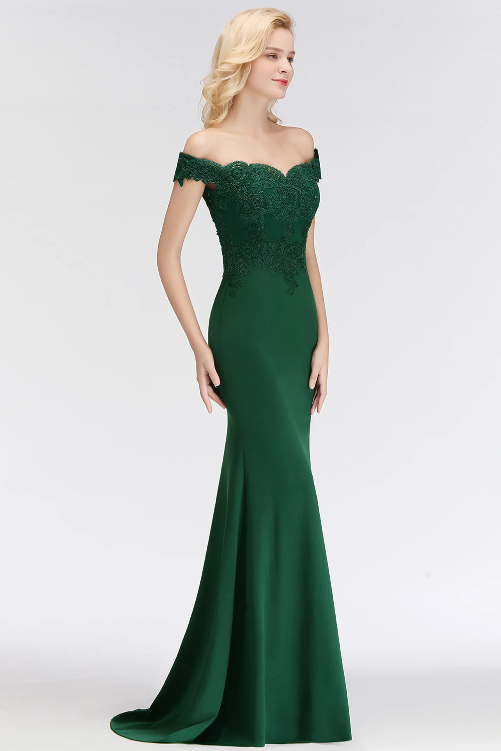 Customized Sexy Off the Shoulder Mermaid Appliques Evening Dresses Lace Long Prom Formal Party Dresses Gowns Vestido De Festa