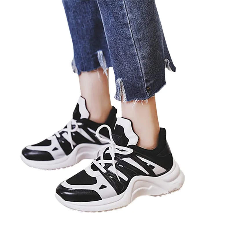 Women's casual sports shoes mesh breathable ladies shoes fashion sports shoes with soft high comfort shoes for female 40J17 (2)