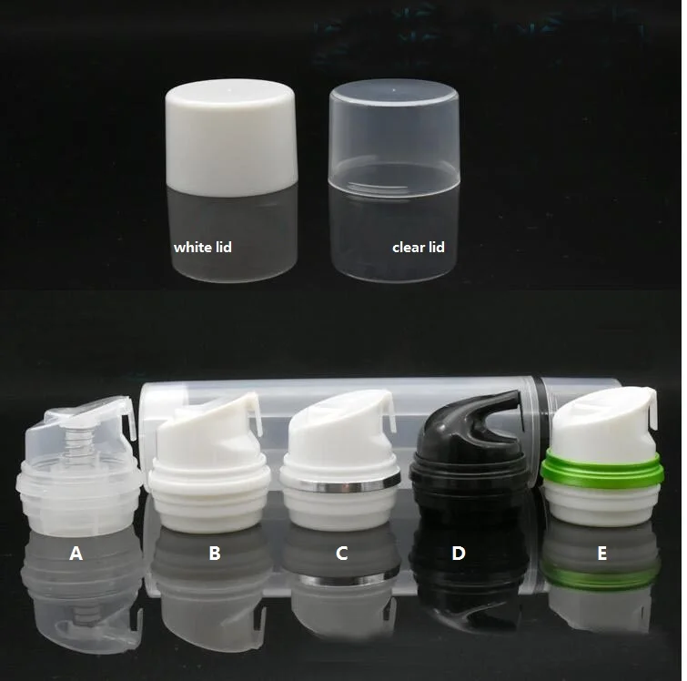 Garrafa de Plástico sem ar com a Linha de Ouro Tampa para a Loção Creme de Embalagem da Pele Branco Claro Emulsão Soro Anti-uv Protetor Solar 30 ml - 2 Garrafas reutilizáveis
