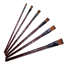 6 шт./компл. разных Размеры художник нейлон волос кисть для акварели акрил кисти для живописи маслом рисунок школьные принадлежности для творчества
