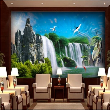 

beibehang Custom wallpaper mural landscape landscape painting yellow fruit tree waterfall mural background wall photo wallpaper