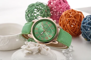 

Hot Selling ! Superior Fashion Geneva Roman Numerals Faux Leather Analog Quartz Women Wrist Watch June 15