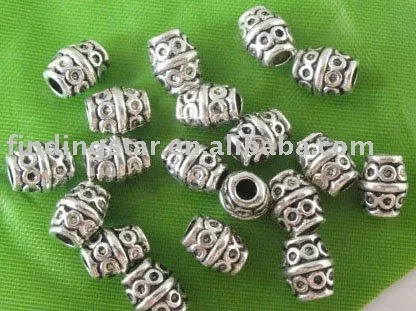 

FREE SHIPPING 300pcs Tibetan silver circle barrel spacer beads A204