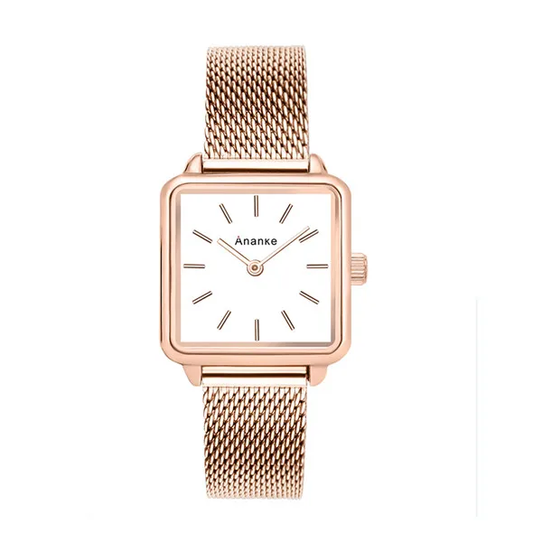 Роскошные женские часы, Япония, импортный механизм, женские наручные часы с браслетом, маленькие квадратные, фирменный дизайн, подарок для девушек, модная повседневная женская обувь - Цвет: An2517