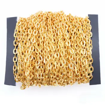

Wholesale 10 Meters/lot 2x3mm/3x4mm/5x8mm Flat Cable Chain Oval Rolo Link Chain Necklace Chains for DIY Jewelry Making Findings