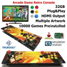 2 игрока двойной Raspberry Pi аркадная игра Ретро консоль несколько деревянных художественных панели игра Предустановленная