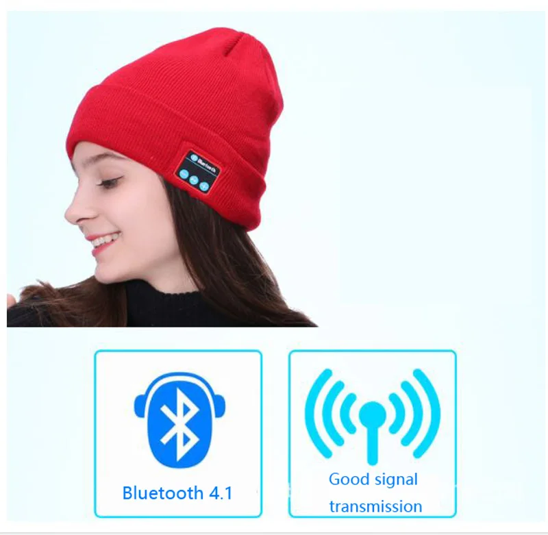 BGreen Bluetooth вязаная шапка наушники Беспроводная теплая спортивная шапка гарнитура с микрофоном Поддержка Bluetooth вызова