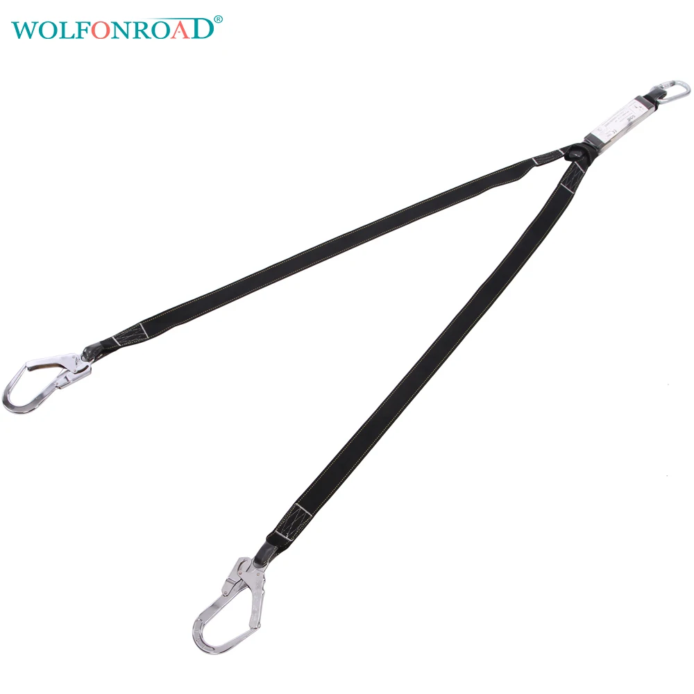 

WOLFONROAD Rock Climbing Anti Fall Absorbica-Y Double Lanyard Integrated Energy Absorber Captive Carabiner Connectors L-XDQJ-122