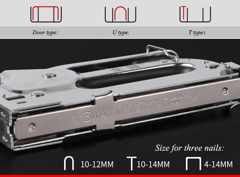 Ручной гвоздодер трехцелевой мебельный степлер для деревянной двери обивка обрамление заклепки пистолет набор гвоздиков заклепки инструмент DQ1