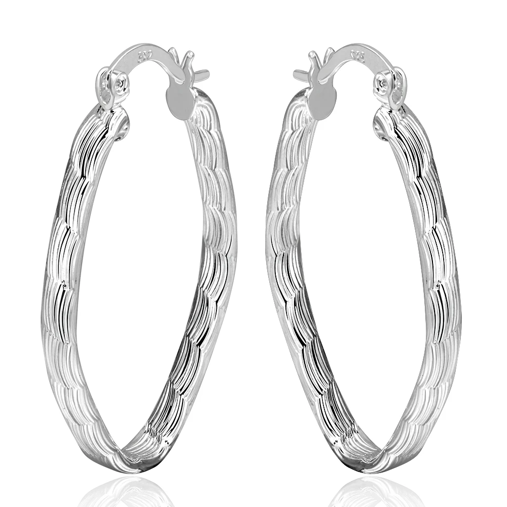 CHUKUI Silver Color Fish Pattern Big Hoop Earrings For Women Hoops Earings Boucles D Oreille Femme Bijoux (2)