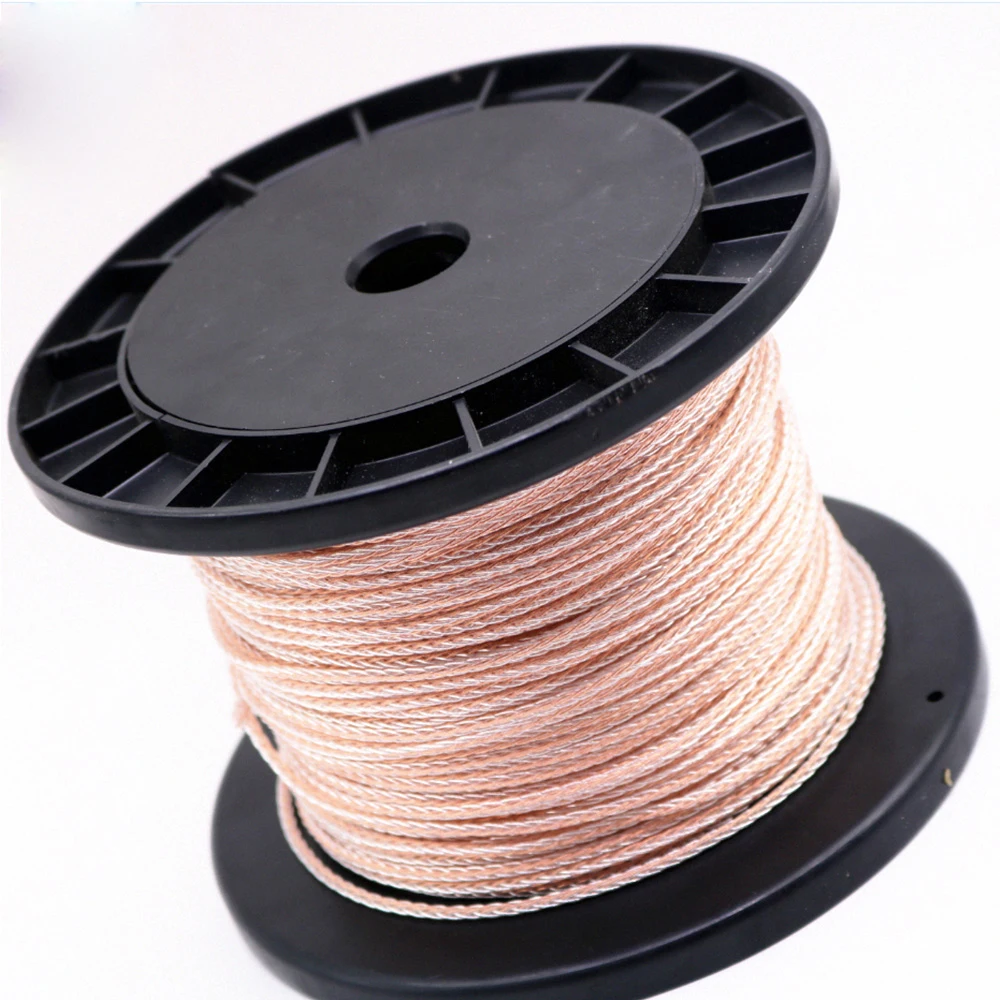

3.28ft/1M Braided OCC Copper Silver Wire Upgrade Headphone Cable Audio