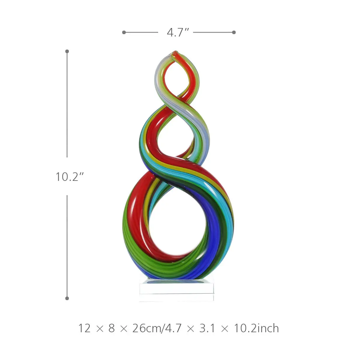 Tooarts красочные ленты стеклянные фигурки домашний декор абстрактный орнамент ремесло подарок стеклянные фигурки для домашнего офиса