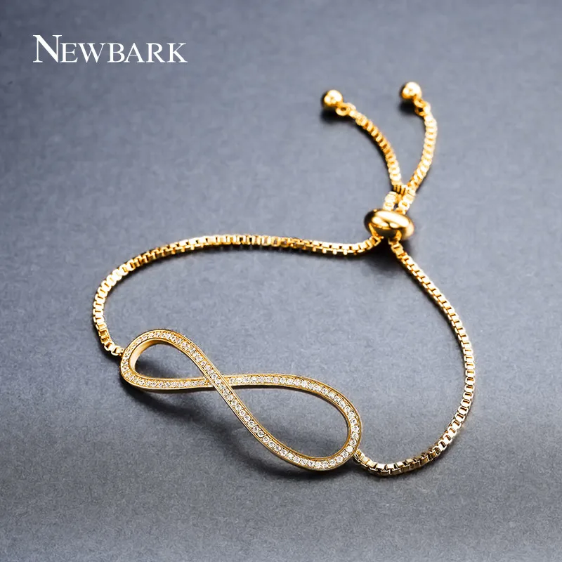 Newbark Бесконечность barcelet для девочек Micro кубического циркония очарование