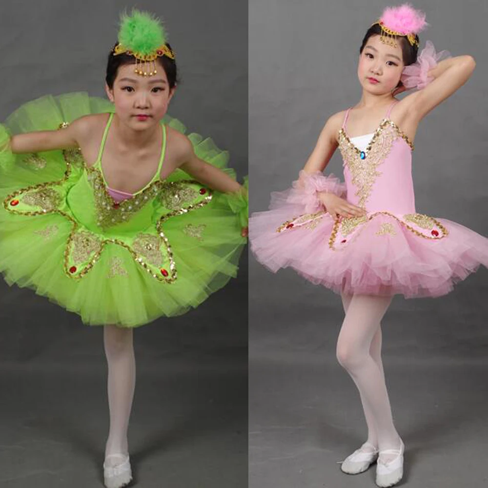 

Girls Ballerina Dancing Dress Ballet Tutu Romantic Dress Purple White Child Ballet sequined Dance Performance Costumes Outfits