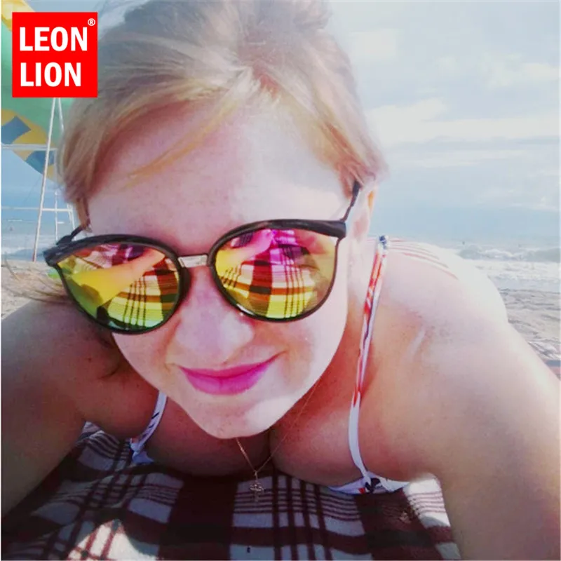 LeonLion 2021 Модные конфеты кошачий глаз солнцезащитные очки женские Роскошные
