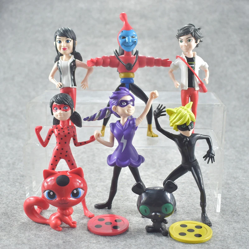 

Miraculous Ladybug Action Figure Toys Cat Noir Adrien Marinette Ladybug Miraculous PVC Kids Collection Doll Model Birthday Toys