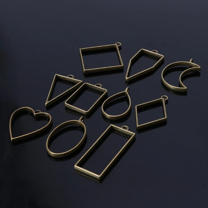 Сплав Геометрическая Смола форма полый прессованный цветок рамка ожерелье кулон набор ювелирных изделий распродажа