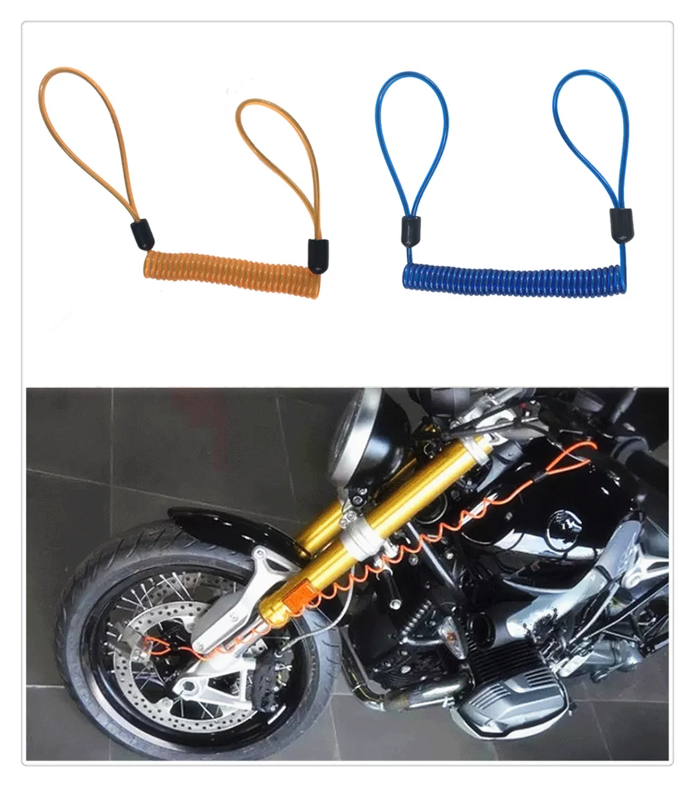 

Motorcycle big ring disc brake lock reminder rope helmet anti-theft line for HONDA XR400MOTARD CRF250L M CRF1000L XR650R