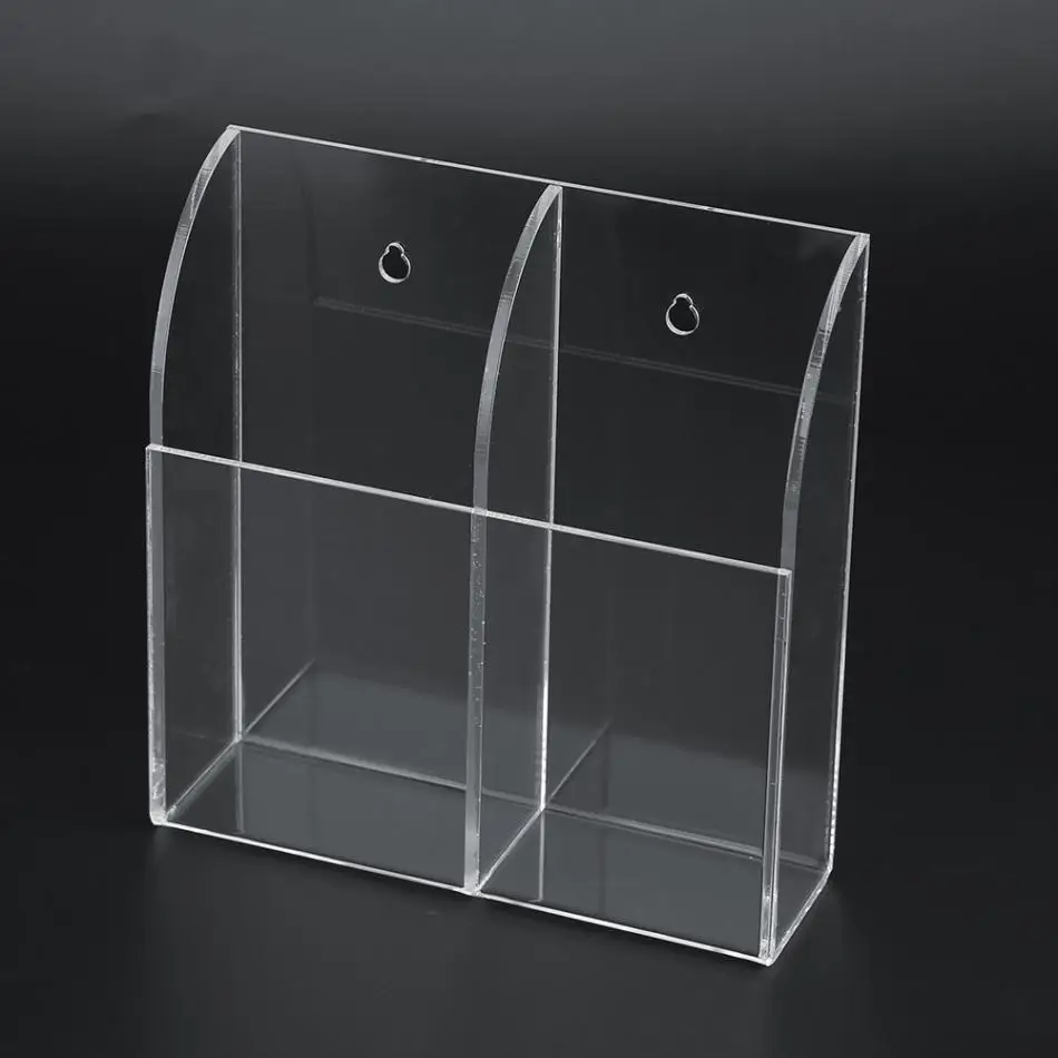 6 Pieces Acrylic Remote Control Holder Transparent Wall Mount Organizer Clear Acrylic Media Storage Box