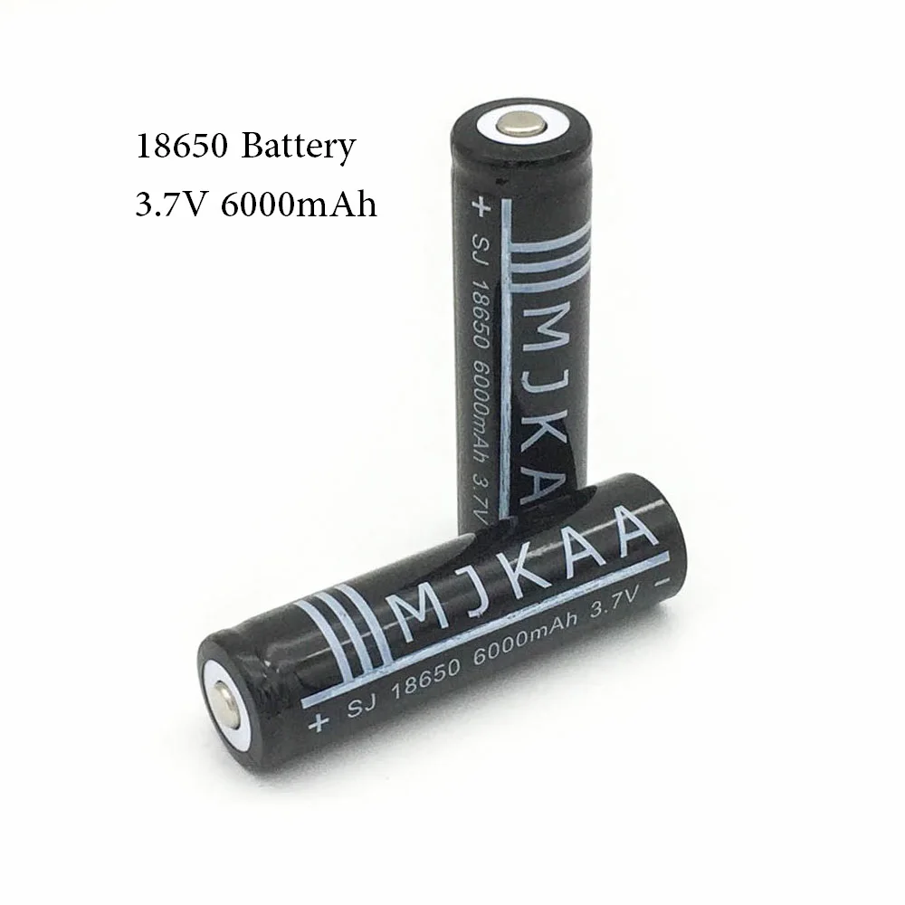 

MJKAA 4pcs/lot Oringinal 6000mAh 3.7V Rechargeable 18650 Li-ion Lithium Battery for LED Flashlight Torch Light Laser Pen