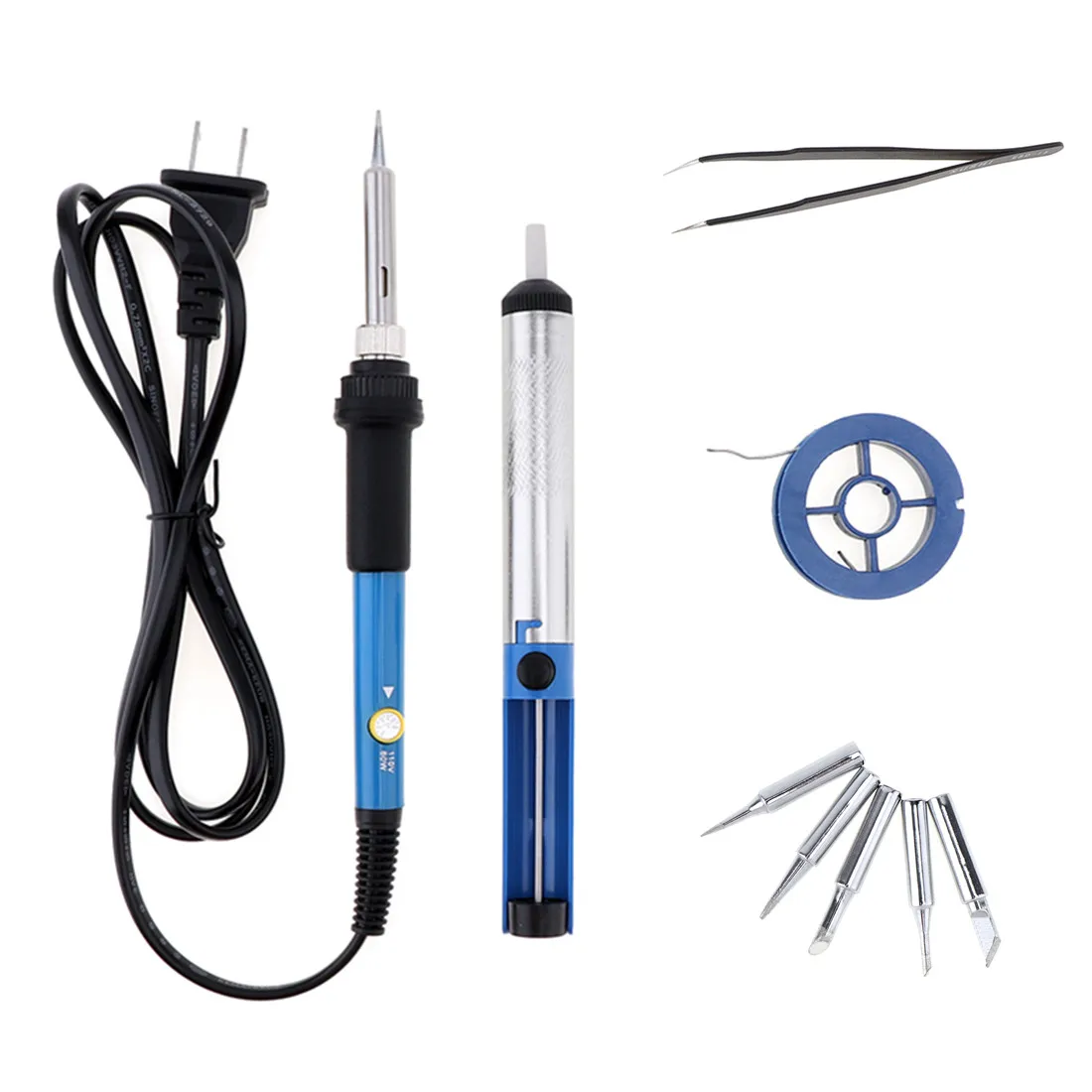 

5 in 1 60W 110V / 220V Adjustable Temperature Electric Soldering Iron Set for Welding / Repairing / Electronic Works