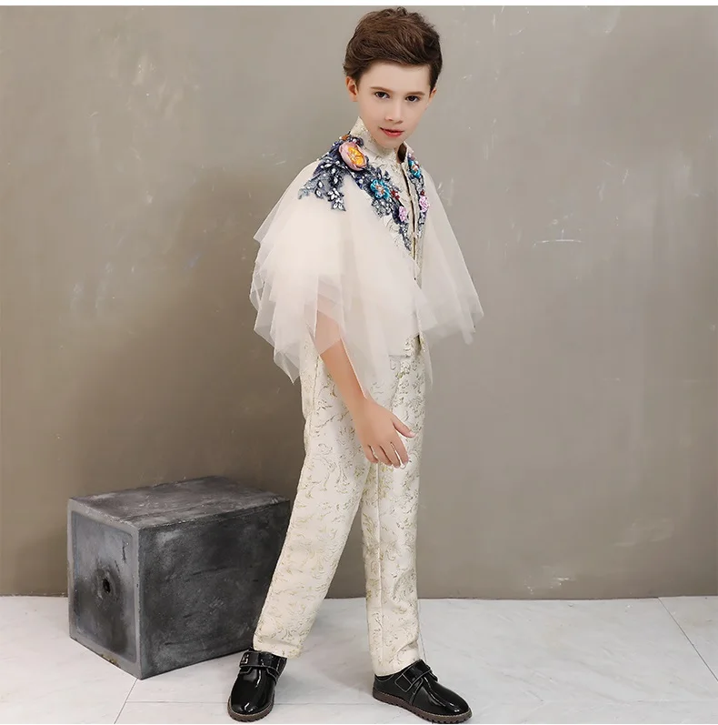Trajes de Piano Modelo Infantil Passarela Mostrar Pequeno Anfitrião Meninos Terno Colete Meninas Personalidade Maré... 14 Cheap Conjuntos de roupas