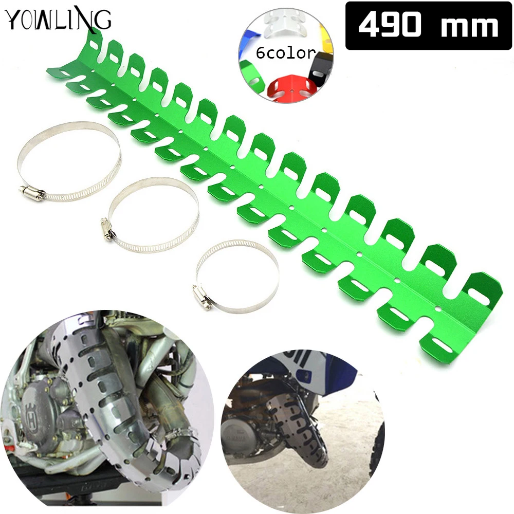 YOWLING Exhaust Muffler Pipe Guard Protector Heat Shield For Kawasaki KX KLX KFX KDX 65 80 85 125 250 250F 450F 450R 150S