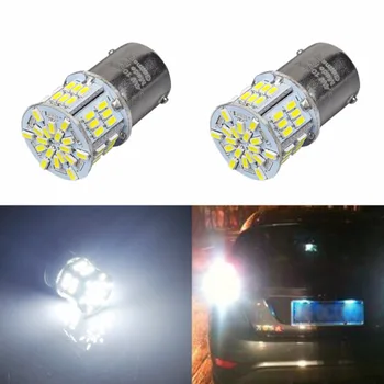 

AGLINT 2PCS White 1156 BA15S P21W 3014-54SMD Led Bulbs Turn Signal Lamp Back Up Reverse Light Automotive White 12-24V volt LEDs