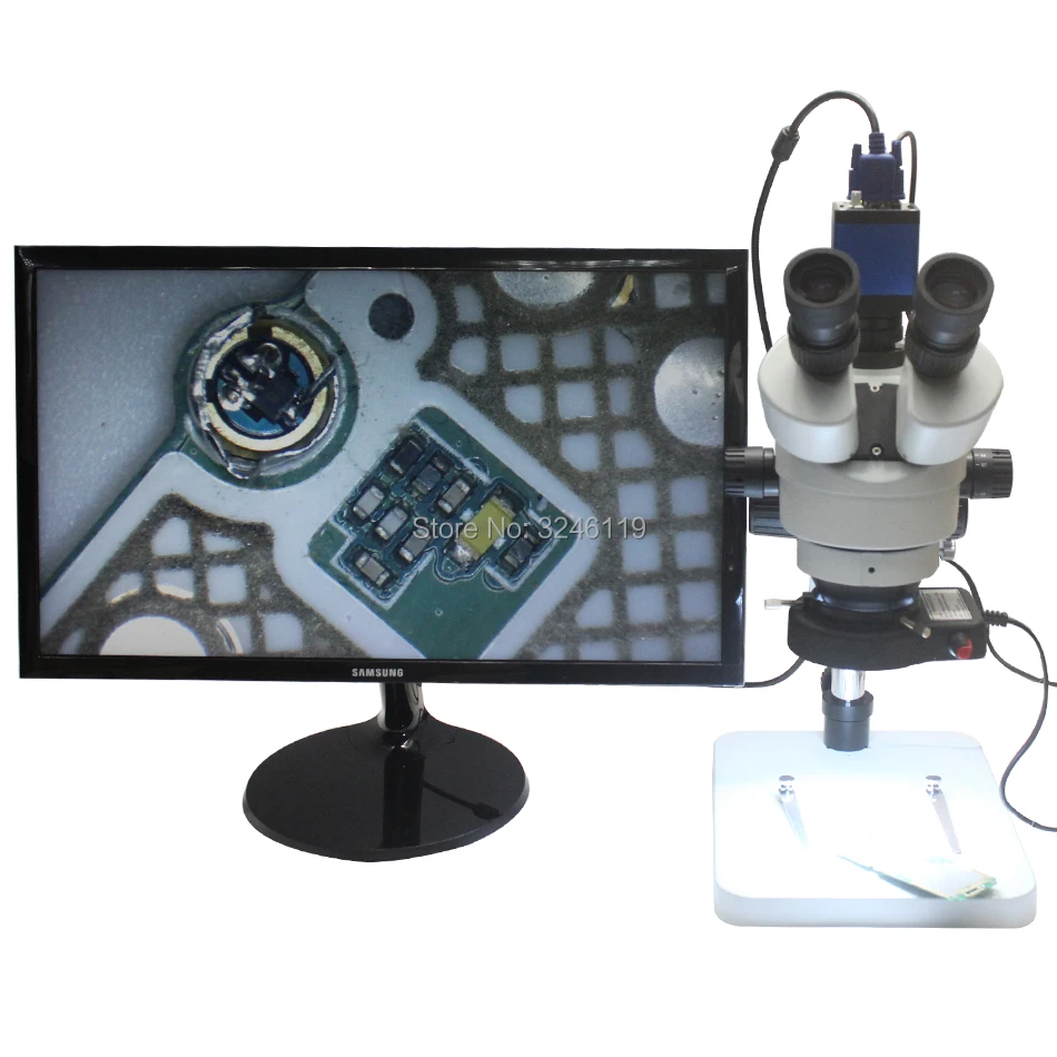 

Binocular Trinocular Stereo Microscope 7X-90X Continuous Zoom Magnification With Full HD 2.0MP VGA Video Camera Mobile Phone
